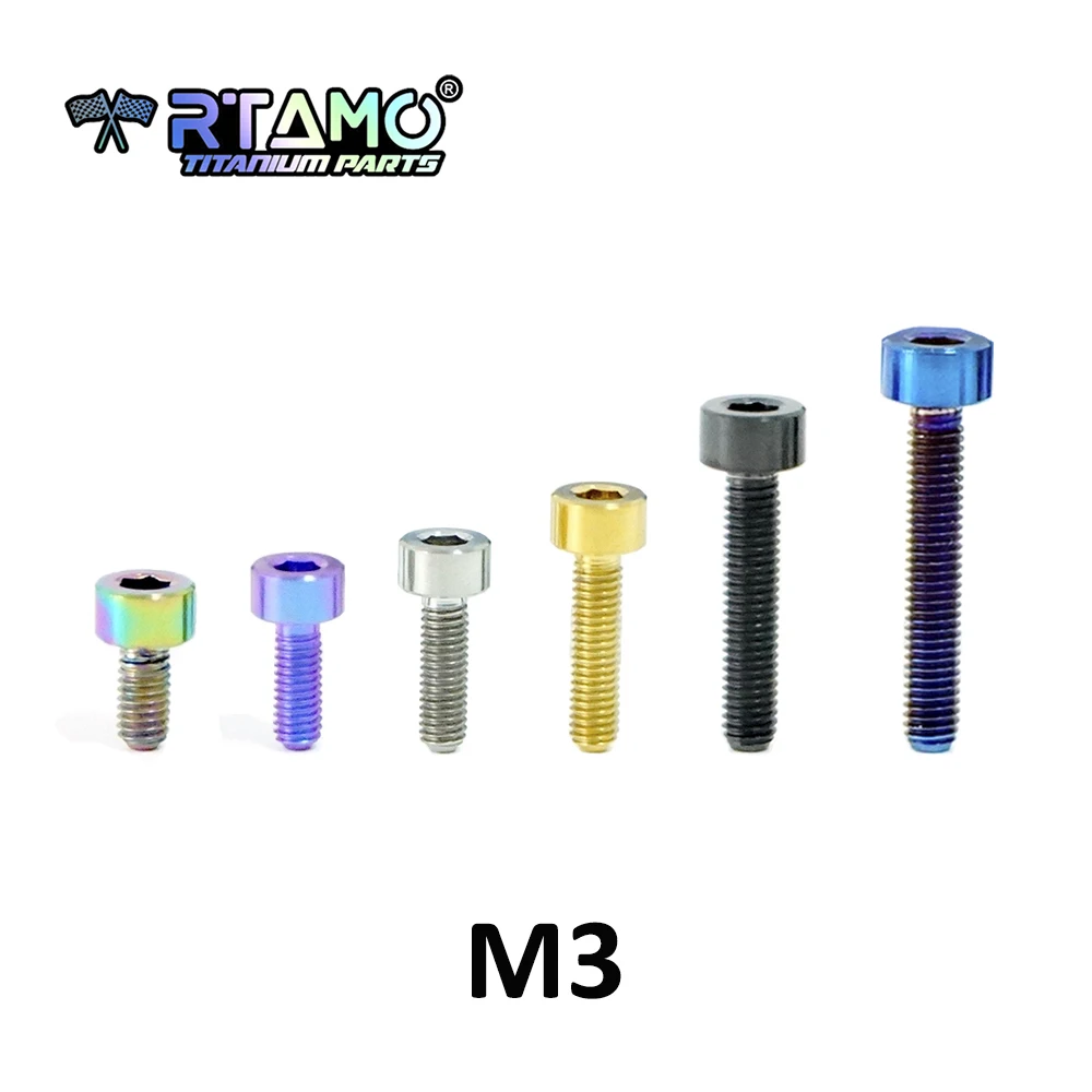 

RTAMO Titanium Bolt M3X6/8/10/12/15/18/20 Ti Fastener for motorcycle conversion