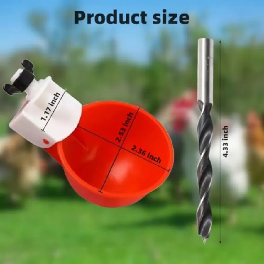 【Spot goods】Chicken Waterer Cups 24 Pack Poultry Water Feeder with Drill Large Poultry Waterer Automatic Waterer for Chicken Co view 6