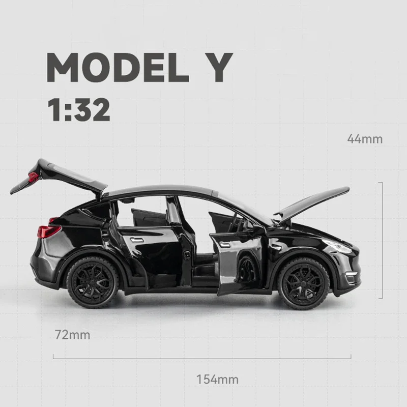 New Energy Model Y Diecast 1:32 Alloy Model Car Miniature Simulation Metal Vehicle Collect Christmas Gift Boys Toy