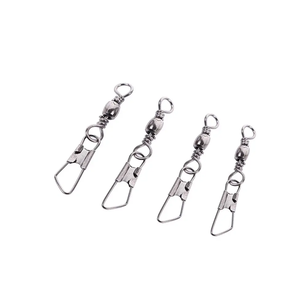 100PCS/pack With Interlock Tackle Swivels Solid Rings Hanging Snap Fishing Pins Fishing Line Connector