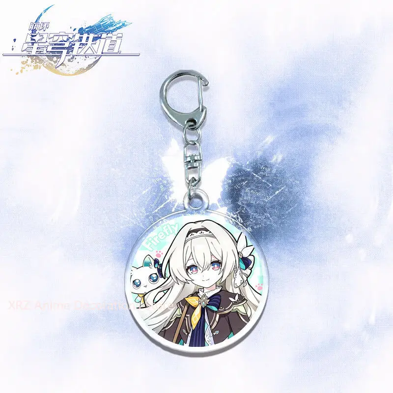 Anime honkai: star rail robin boothill chaveiro acessórios bonito saco pingente chaveiro acrílico dos desenhos animados menina mascote pingente presentes