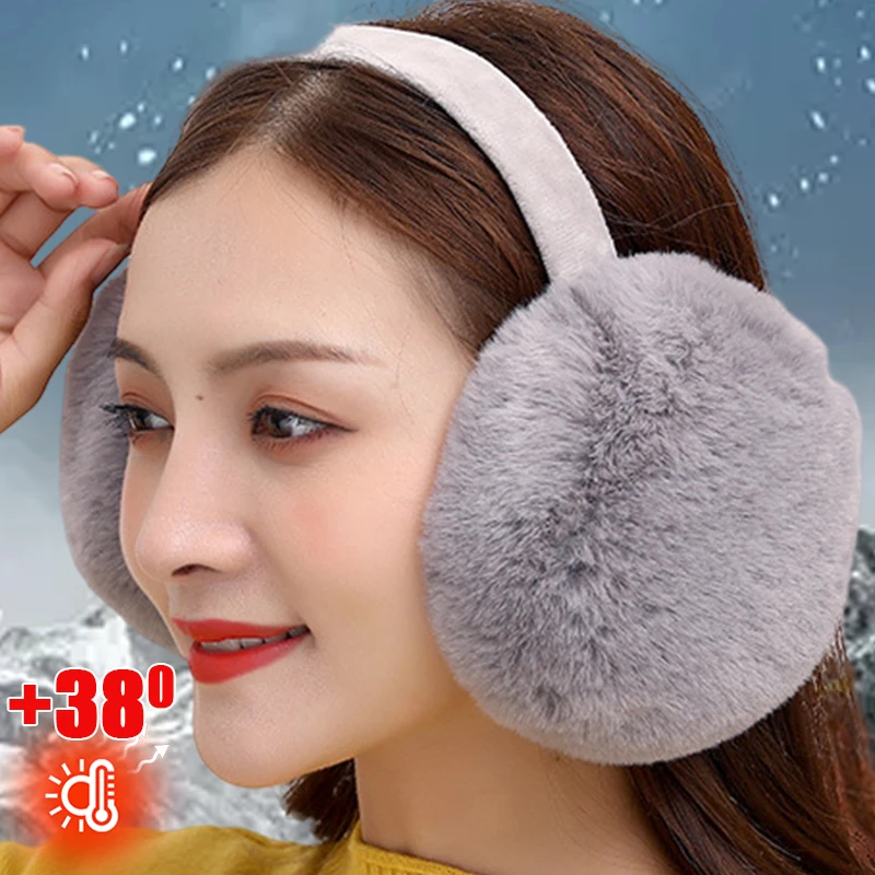 

New Plush Ear Warmer Winter Warm Earmuffs for Women Men Fashion Solid Color Earflap Outdoor Cold Protection Ear-Muffs Ear Cover