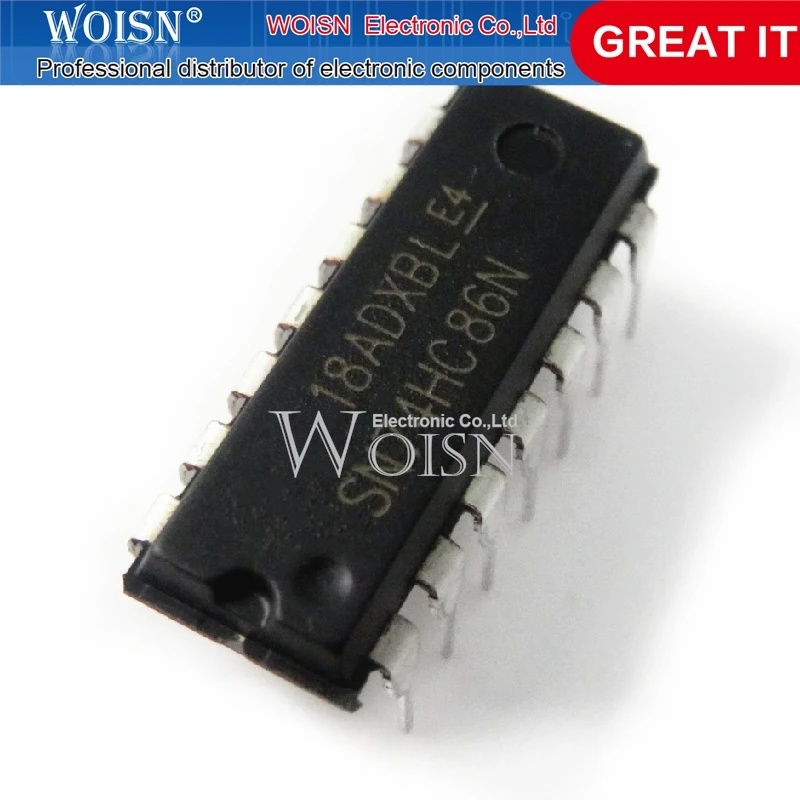 5pcs/lot 74HC86N SN74HC86N 74HC86 SN74HC86 DIP-14  Gates QUAD 2-INPUT EXCLUSIVE-OR GATE new original In Stock