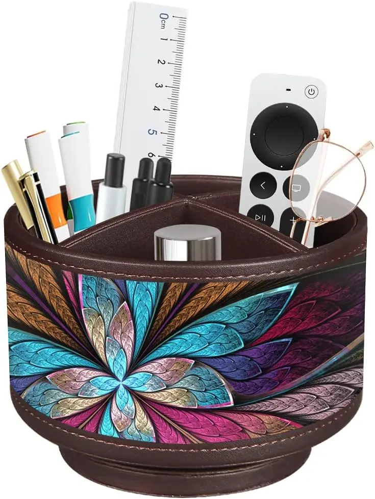 

TV Remote Control Holder with 360 Swivel Pen Organizer for Desk and Nightstand, Living Room Decor