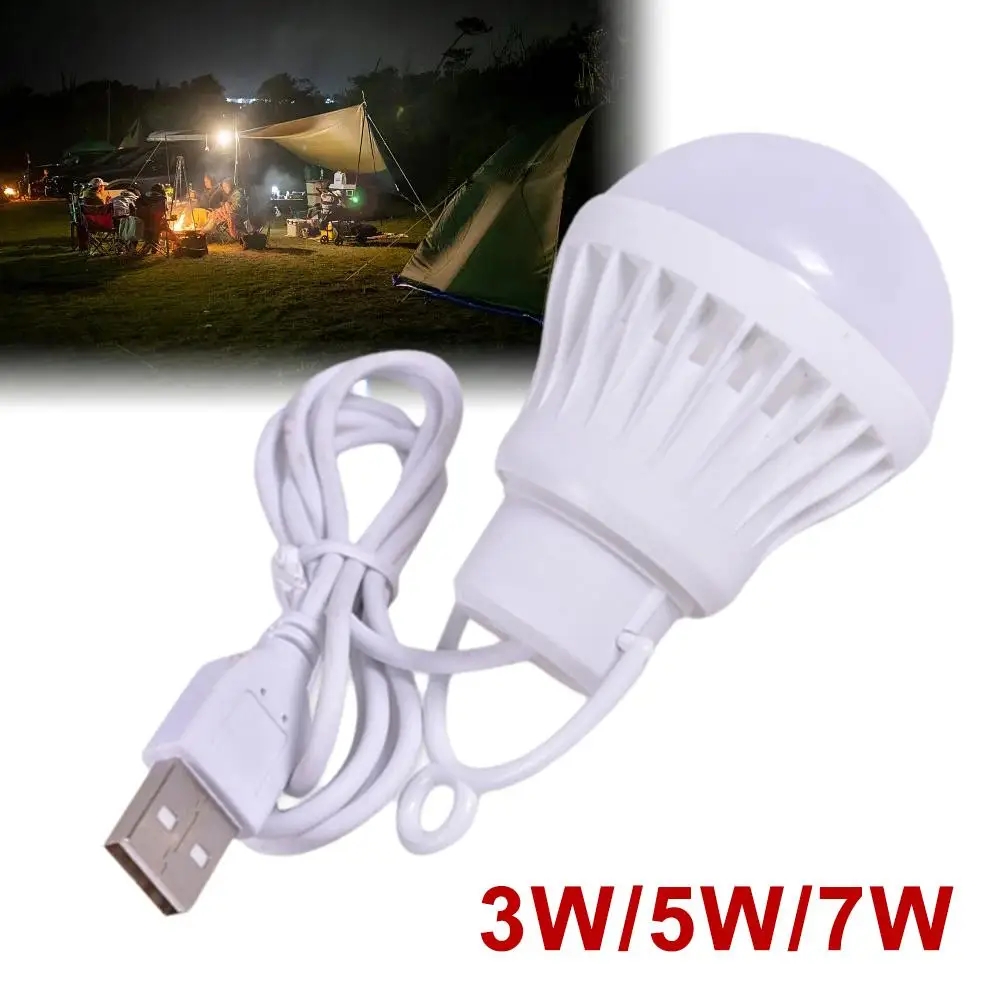 USB Bulb 5V Power Book Lights Student Learning Desk Camping Portable Hiking Travel Mini Work LED Lamp Reading Tent Bulb X8H0