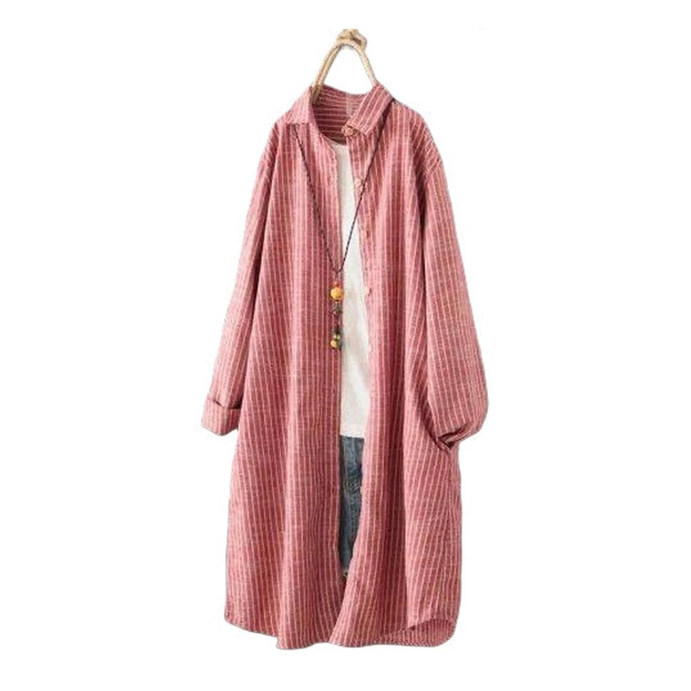 

Женская повседневная блузка-рубашка с клетчатым принтом, длинными рукавами и свободным крой, однобортный стиль, подходящий для сезонного ношения