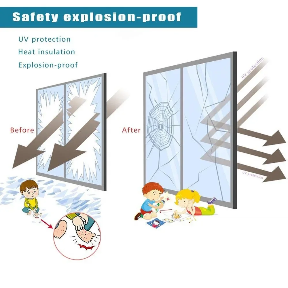 24Mil Clear Anti-Explosion Anti-Scratch Security Film Bulletproof Automotive Window Decorative Fim Safety Protect Window Shield view 6