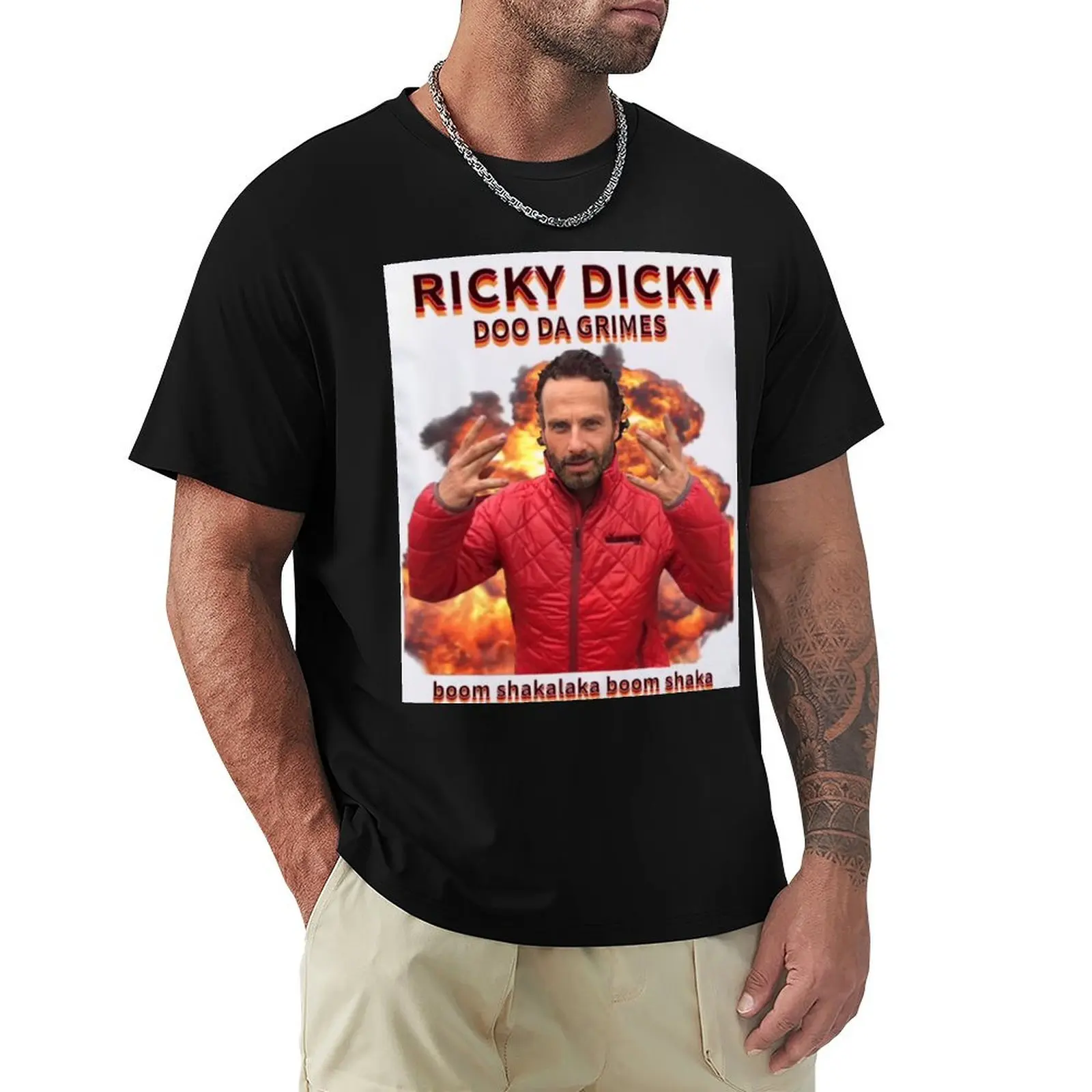 Ricky Dicky Doo Da Grimes T-Shirt Large Size Loose Casual Tee