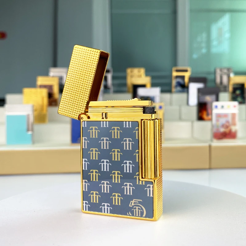

New commemorative edition luxury butane lighter single and double flame flat tone natural paint smoker L2 series 19006