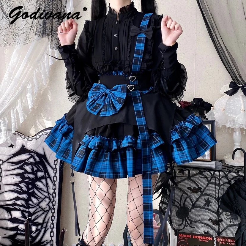 

2024 New Spring and Summer SK Plaid Skirt Song-Promotion Costume Lolita Girl Women's Pettiskirt