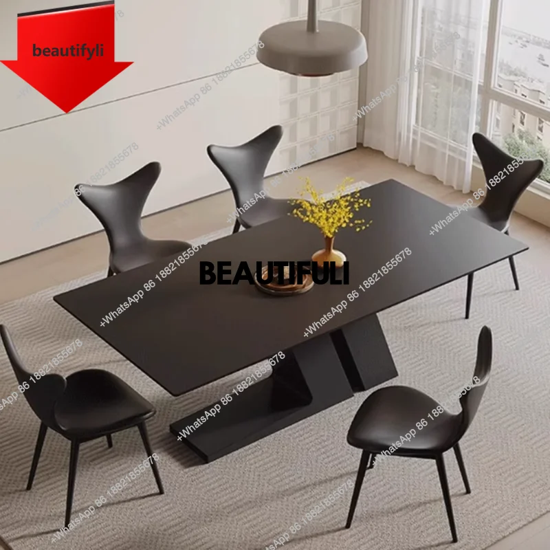 

A57 Скандинавский уникальный обеденный стол для салона, дизайнерский черный итальянский современный обеденный стол для ресторана, маленькая мебель для дома Mesa De Jantar