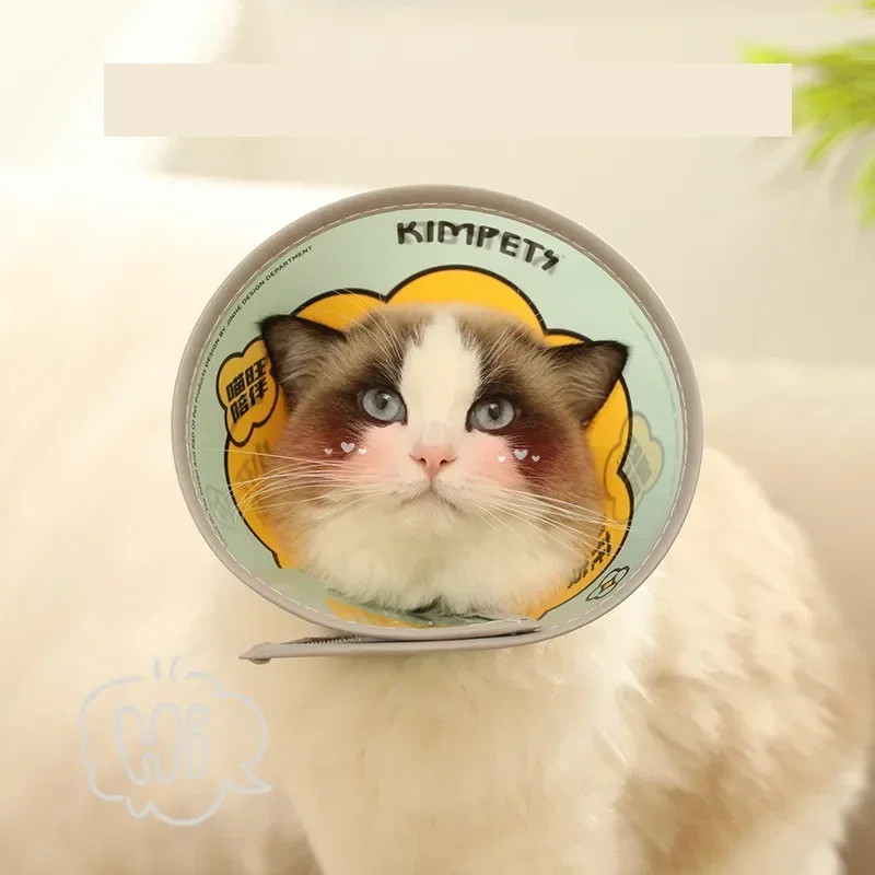 Cute Cat Anti-bite Collar Pet Medical Recovery Collars Cartoon Cat Protection Cover Elizabethan Collar Circle for Pet Supplies