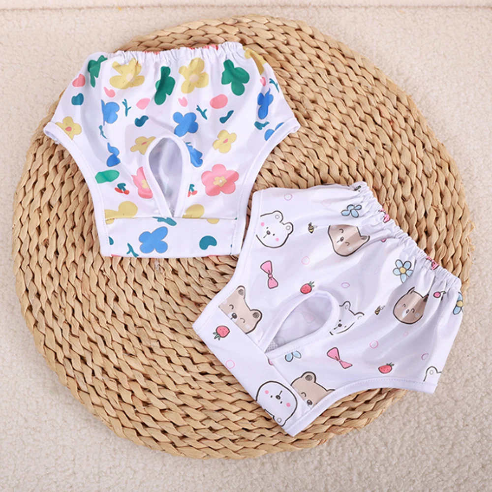 Absorbent Dog Diapers Breathable Physiological Pants Pet Menstrual Pants Cartoon Pattern Pet Menstrual Underwear DIY Washable