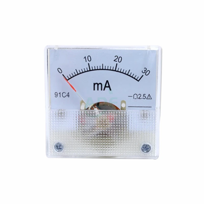 91C4- mA DC Pointer type milliammeter 1mA 5mA 10mA 50mA 100mA 200mA 300mA 500mA Analog Mechanics Plate table Ammeter