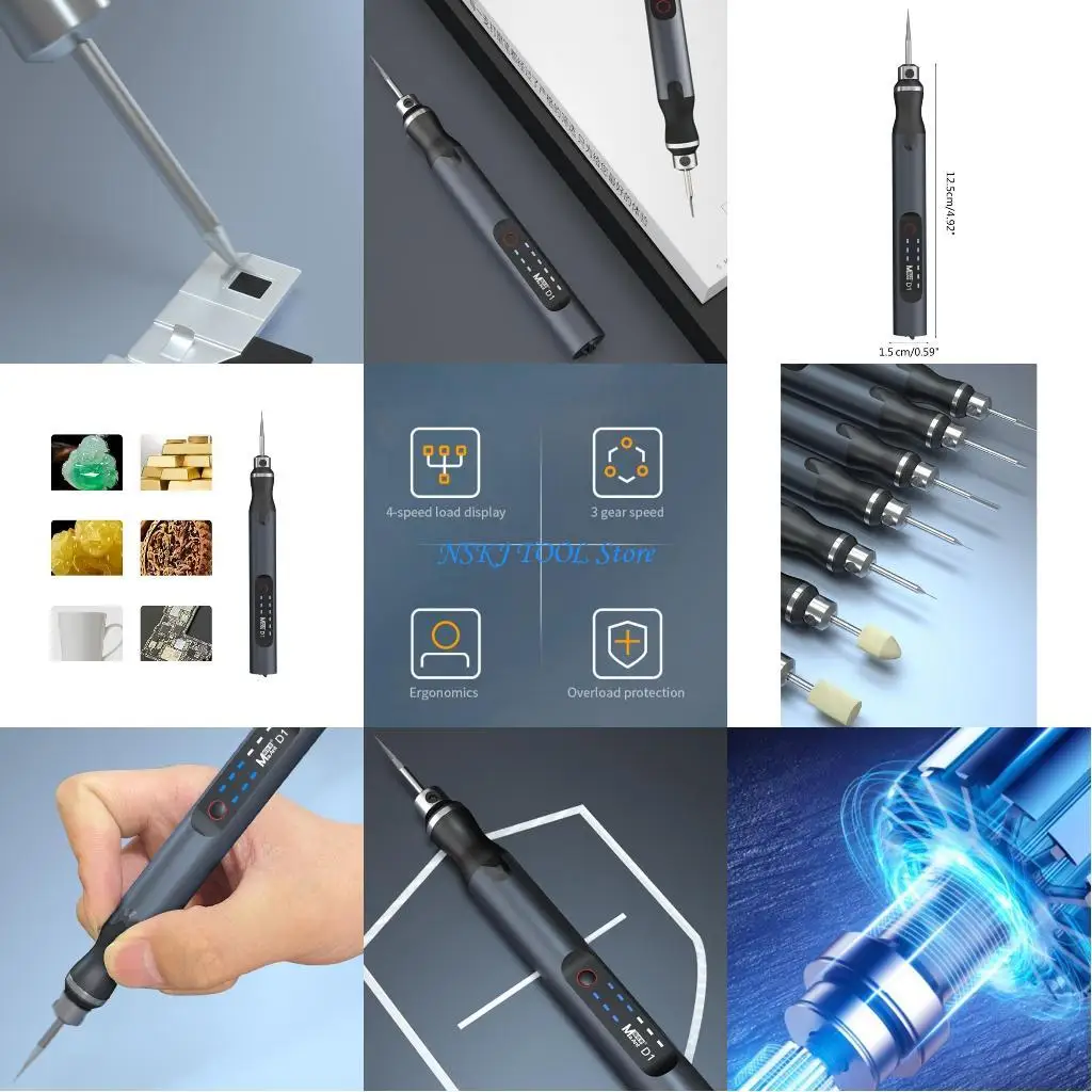 

L8RC Upgraded Electric Engraving Pen Cordless Rotary Tool Kits 3 Gears Speeds