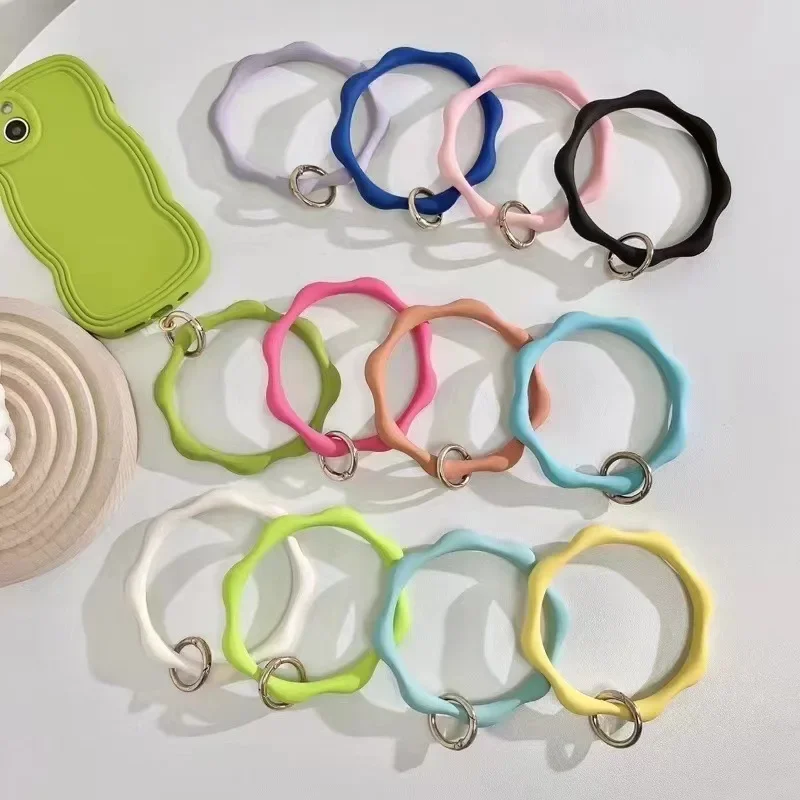 حزام الهاتف المحمول الحب القلب قلادة معلقة حلقة الهاتف معصمه لينة سيليكون الحبل مكافحة خسر سوار آيفون سامسونج