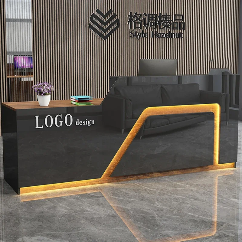Customized Creative Bar Counter Simple Modern Luxury Classic Reception Desk Salon Glamour Mostrador Negocio Commercial Furniture