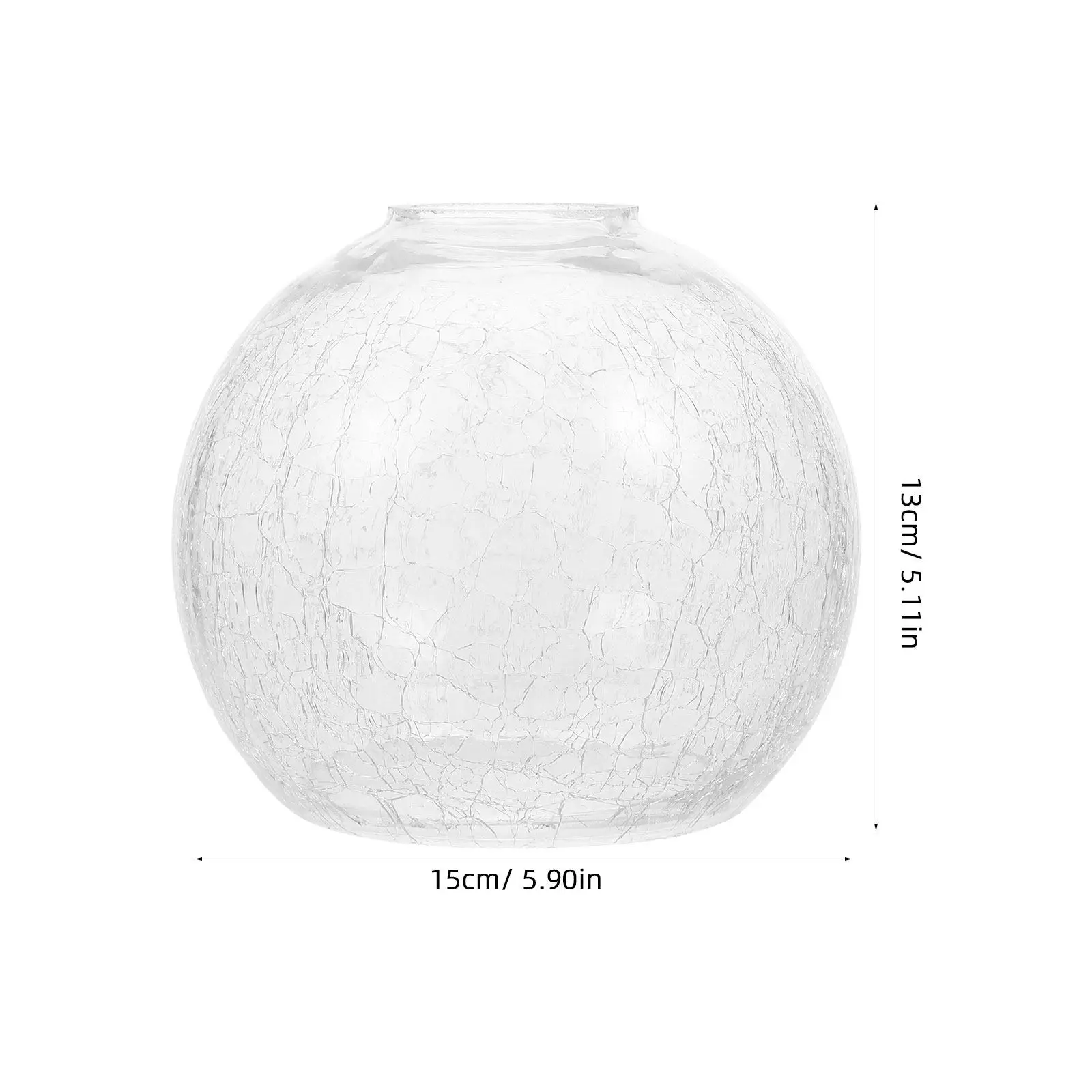 Glass Lampshade with Cracked Pattern Design Round Ball Shape Easy Install Replacement Shade for Pendant Ceiling Lamps in Hotel