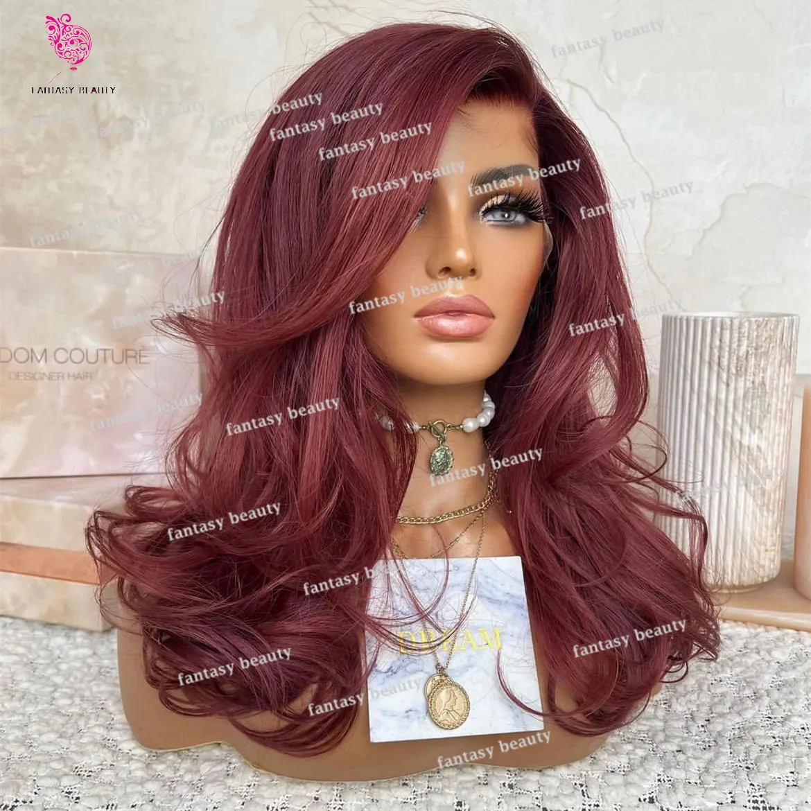 Burgundy 360 HD Lace Front Wig Premium Red 99J Human Hair Pre-drawn 5x5 Lace Closed Remy Centaur Full Lace 100% Human Hair Wig