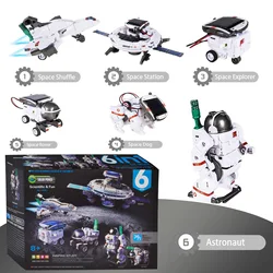 New 6 IN 1 STEM Solar Robot Toy Set Children's DIY Educational Building Science Experiment Toy Children's Birthday Gift