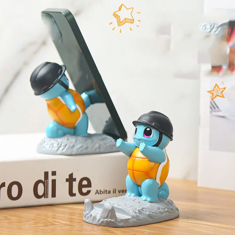 

Cartoon Pokemon Anime Figure Squirtle Cellphone Bracket Desktop Toys Decoration Cute Model Dolls Christmas Gift