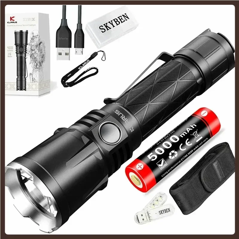 

Перезаряжаемый светодиодный фонарик Klarus XT21X CREE XHP70.2 4000LM Полицейский фонарь с батареей 18650