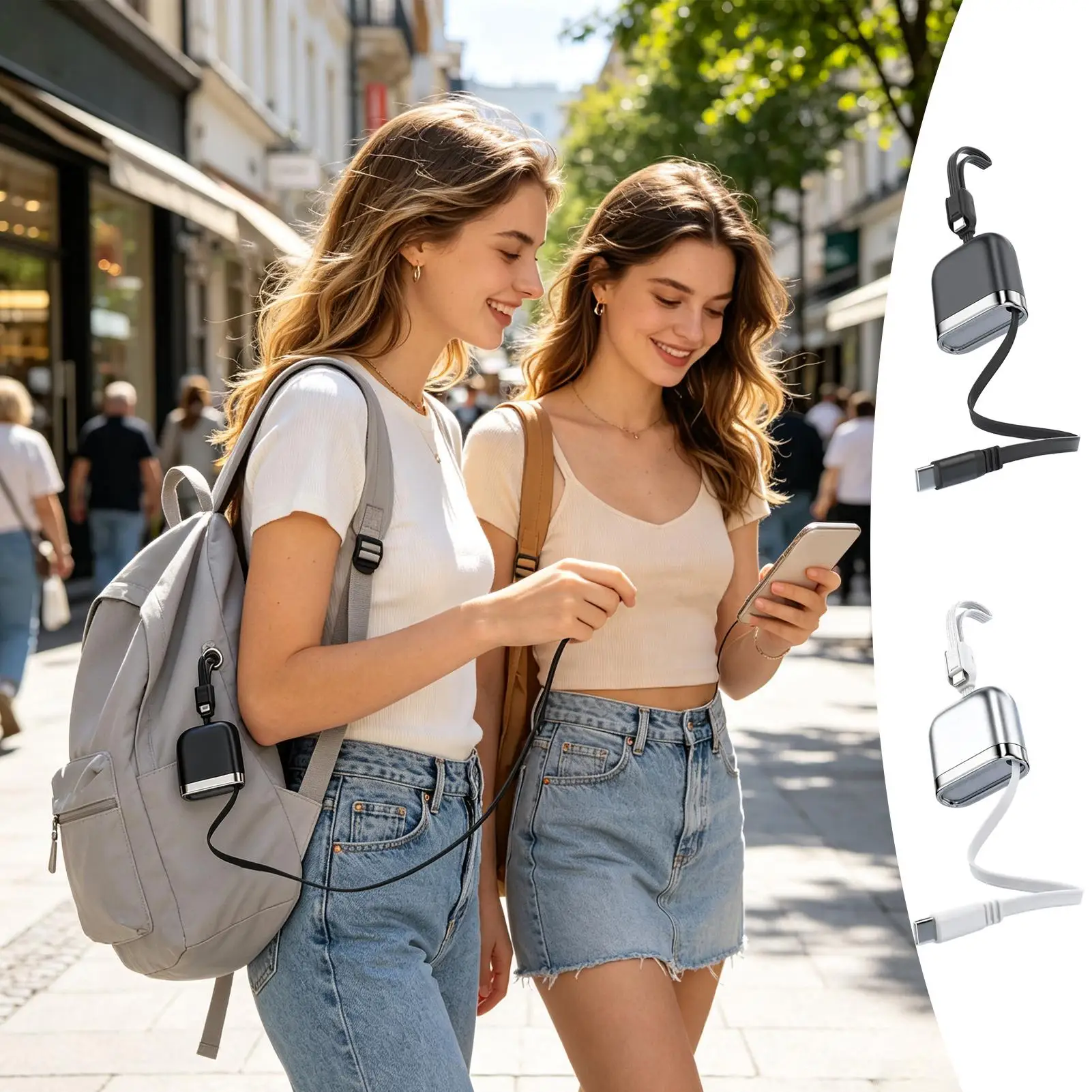 Retractable USB C Cable 240W Retractable Phone Tablet Type C Wire USB Cable For Home Bedroom Dormitory Outdoor Travel Camping