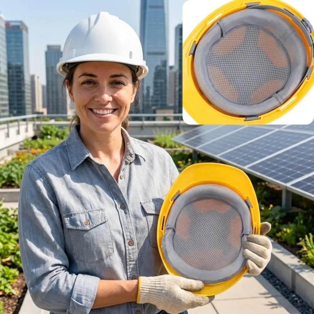 Breathable Mesh Summer Safety Helmet Liner Moisture-wicking Washable Construction Helmet Insert Non Slip Fitting Soft