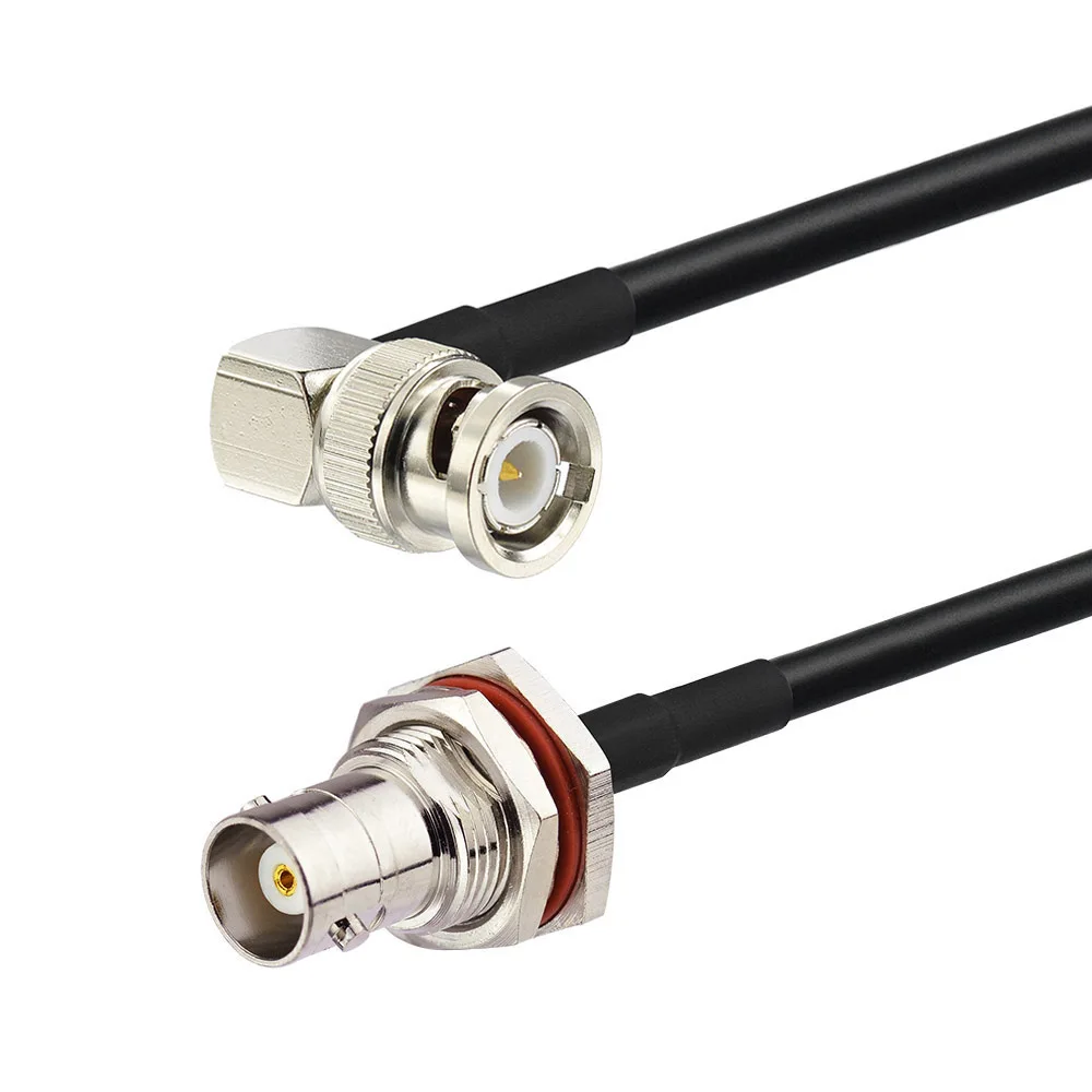 

Superbat BNC Female Bulkhead to BNC Male Right Angle Pigtail Cable RG58 15cm Coaxial Cable for Electronics