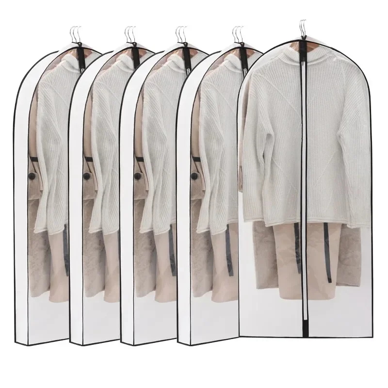 

3D Clothes Dustproof Clothes Cover Garment Dress Hanging Organizer Protector Wardrobe Garment Suit Dress Coat Dust Bag Supplies