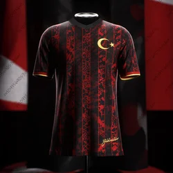 24-25 Turkish Newest Arrival Mens Deep Red Black Yildizlilar Soccer Uniform  Boys Girls Football Training Jersey For Adults&Kid