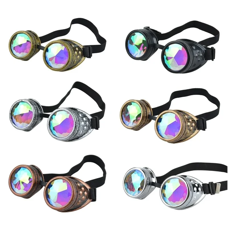 Vintage Steampunk Glasses Woman Man Gothic Style Helmets Cosplay Halloween Decorations Heavy Metal Driver Goggles Eclipse Lenses