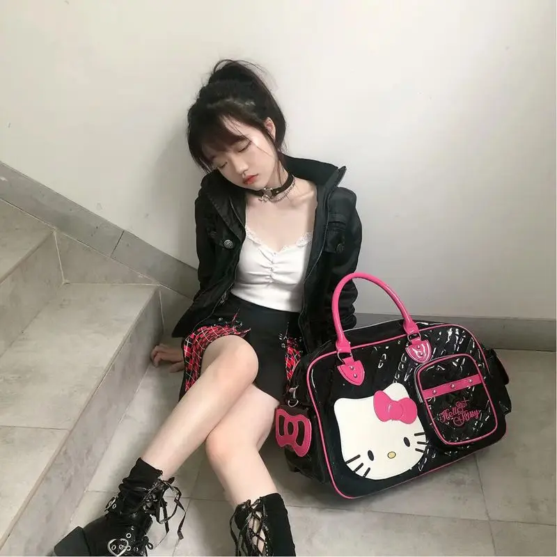 Hello Kitty torebka Sanrio torba podróżna Anime torba na zestaw kochanie Hottie Y2K Girl Crossbody Pu torba o dużej pojemności hurtowa