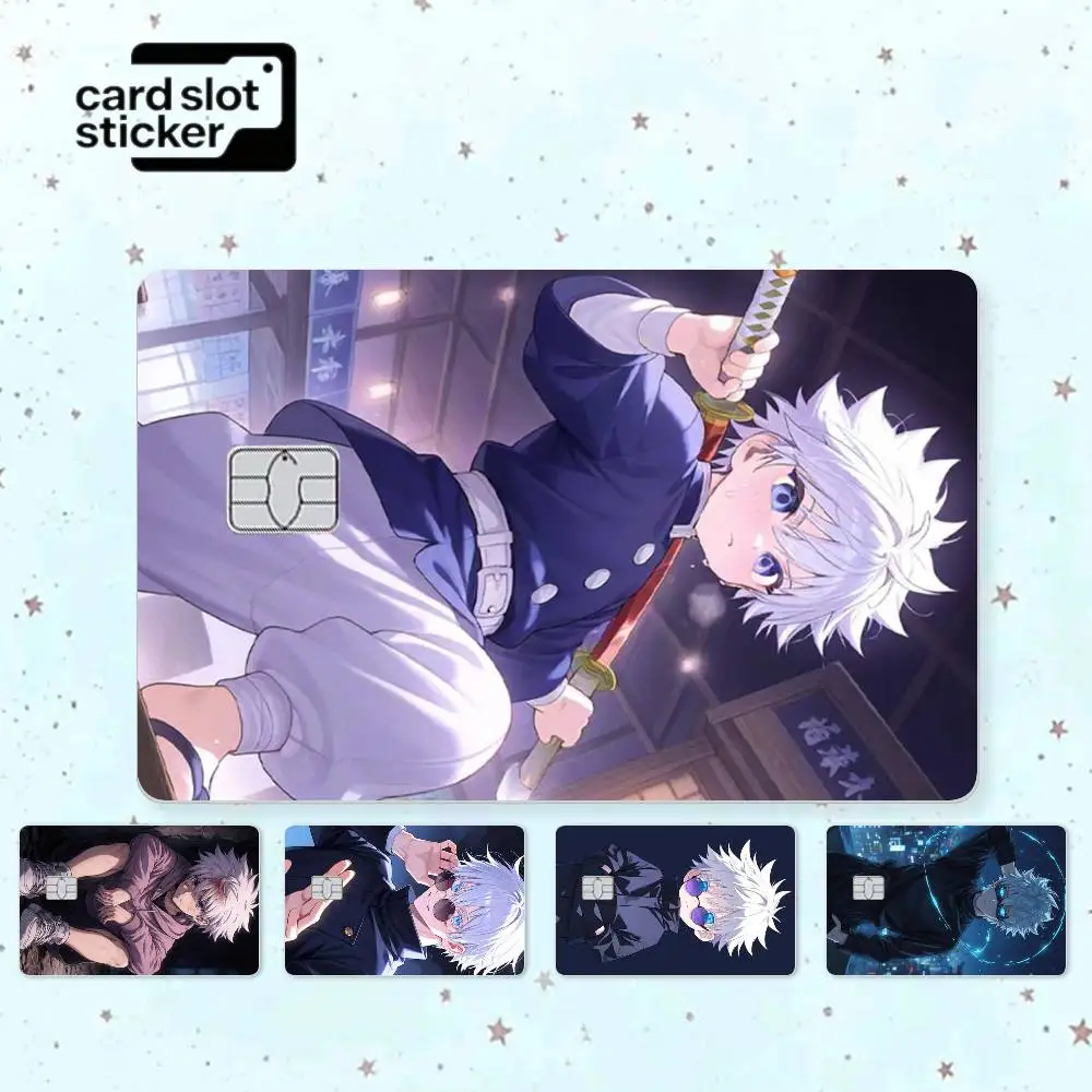 Cartoon Animation Gojo Satoru  Credit Card HD Stickers Small Chip Waterproof Sticker Game Card Decal Gift