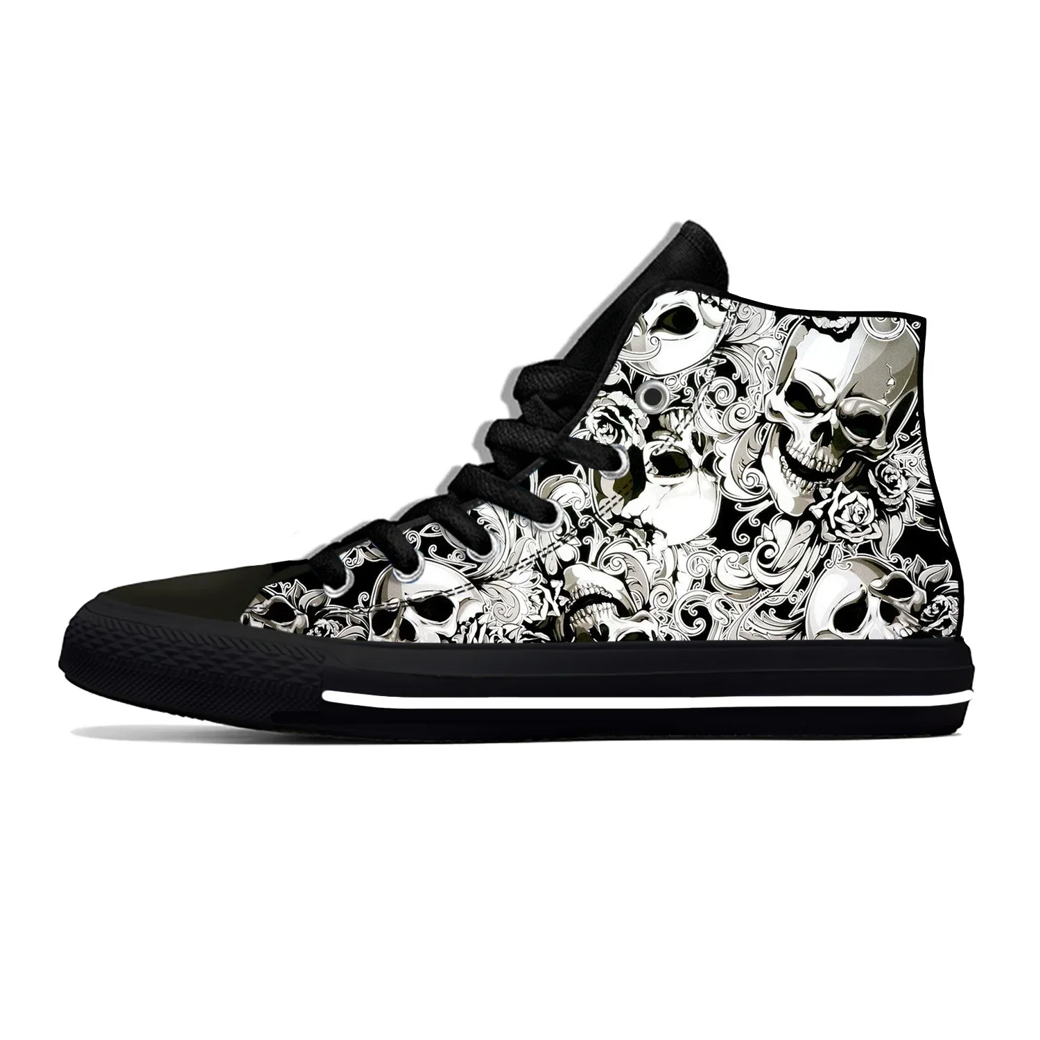 Hot SKull PAisley Gothic Goth Horror Punk Scary Cool High Top Breathable Men Women Summer Sneakers Lightweight Casual Shoes