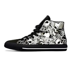 Hot SKull PAisley Gothic Goth Horror Punk Scary Cool High Top Breathable Men Women Summer Sneakers Lightweight Casual Shoes