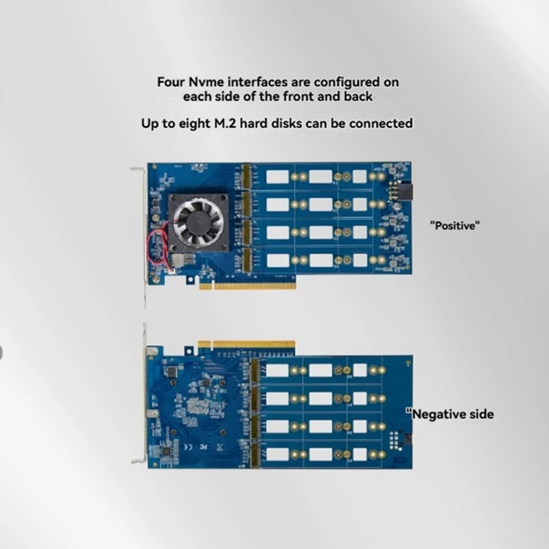 

PCIe 4.0 to M.2 NVME 8-Disk Expansion Card PEX88048 Expansion Card Free Main Board Split 8 Disk M.2 NVME Expansion Card-ABVP