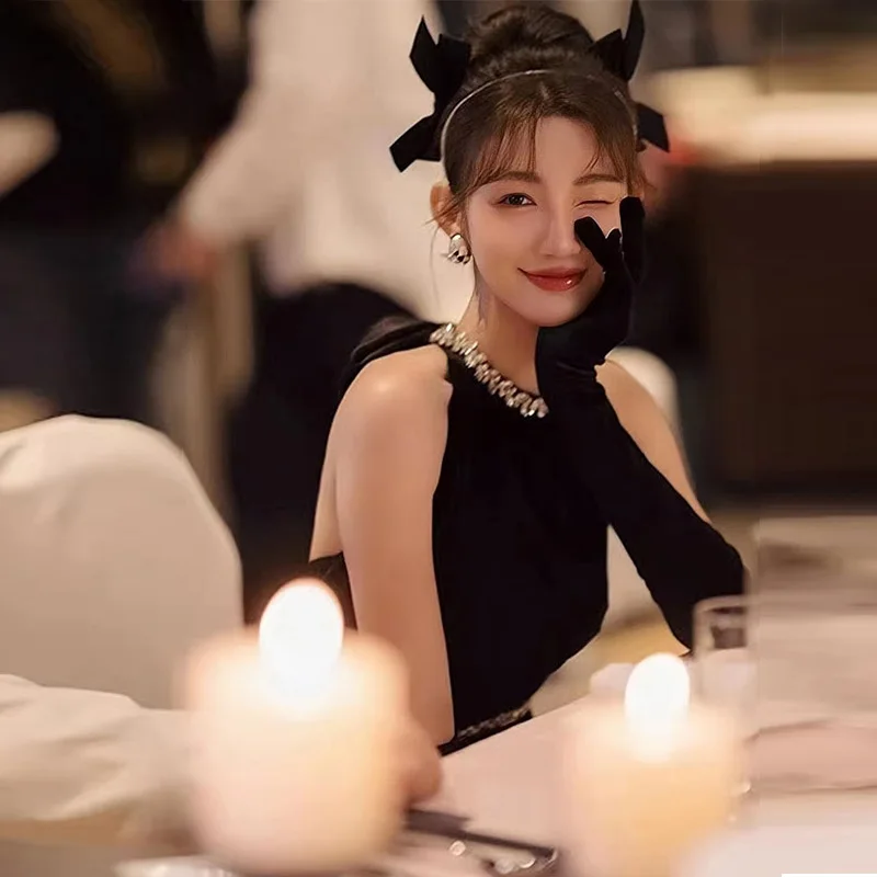 

Ele Bla Evening Gown Women's Host Ball Heavy Work Long Dr Faionable Neline Svel Polyester Fiber