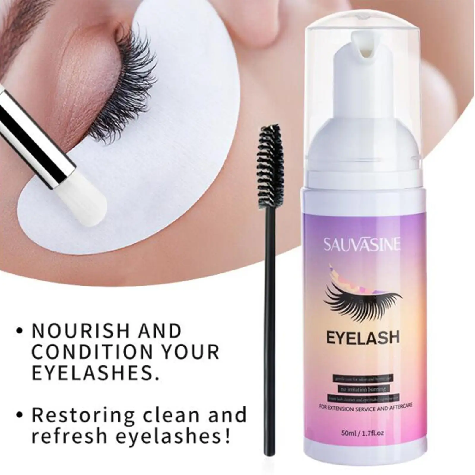 منظف رغوي مزيل مكياج رموش احترافي، تركيبة مدمجة لمستلزمات تمديد الرموش #2