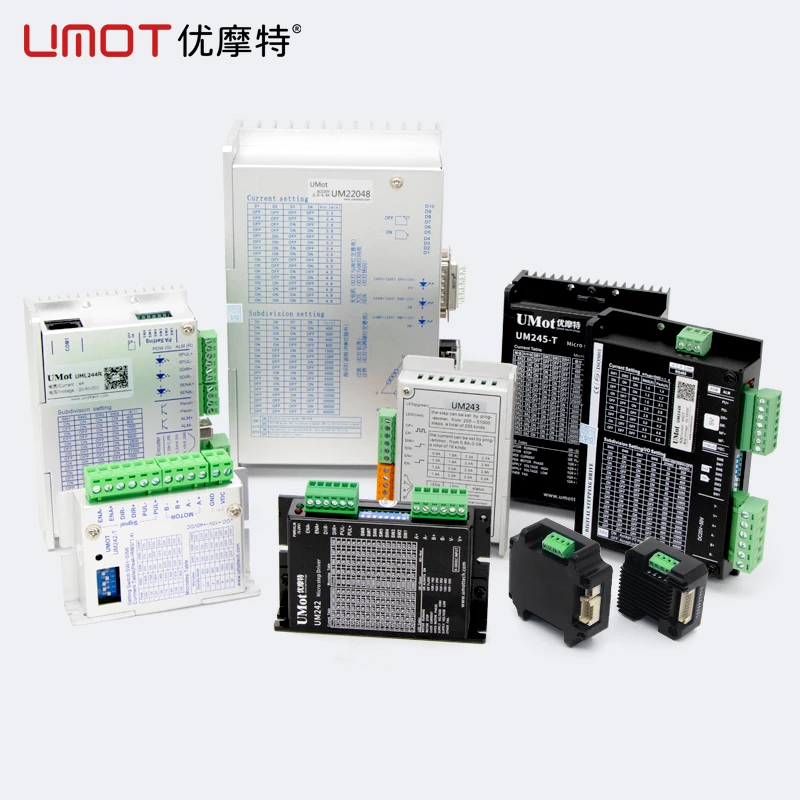 UMOT 2/3phase AC/DC 0-8.2A 8-240V Pulse/RS485/EtherCAT/CANopen/IO Control Driver for Nema8/11/14/17/23/24/34 Stepper Motor/Servo