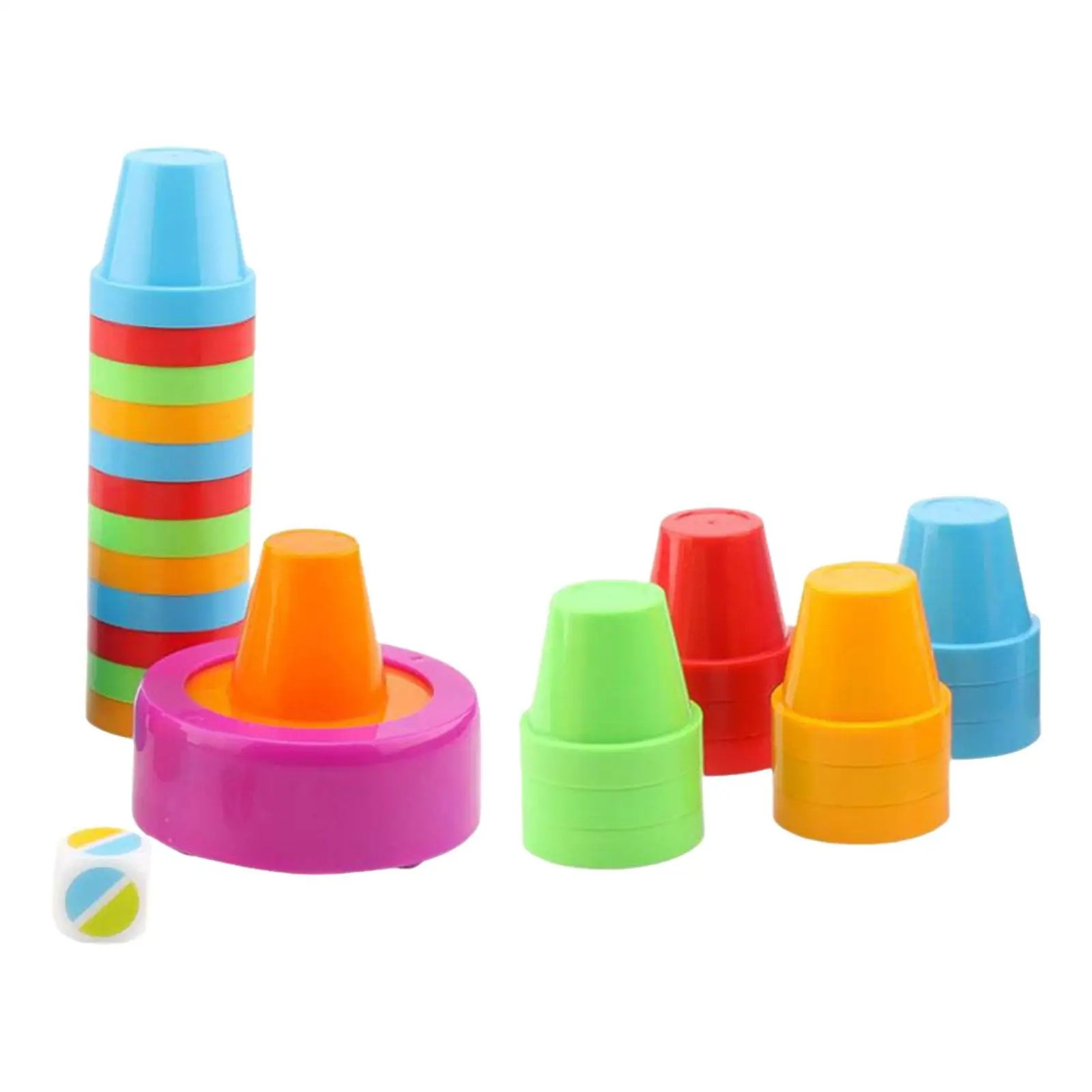 Tasse à empiler pour bébé de 0 à 3 ans, 24 pièces, reconnaissance des couleurs Montessori, capacité pratique, tasses empilables, jouets de tri