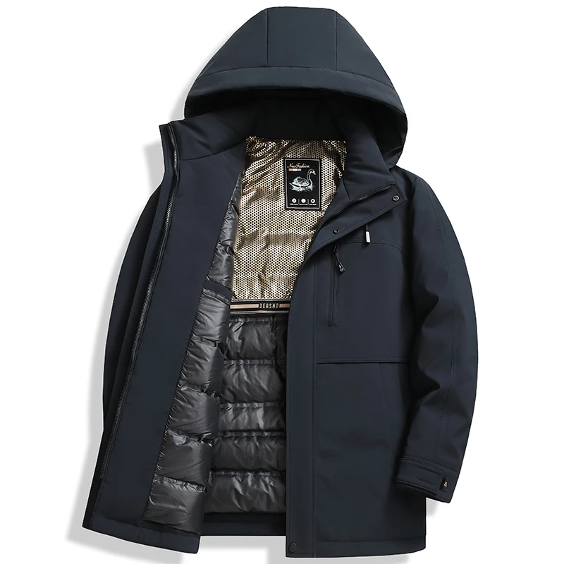 2024 Neuankömmling Winter jacke mit Kapuze weiße Enten Daunen jacken Männer, Herrenmode verdicken warme Parkas Trenchcoat M-4XL