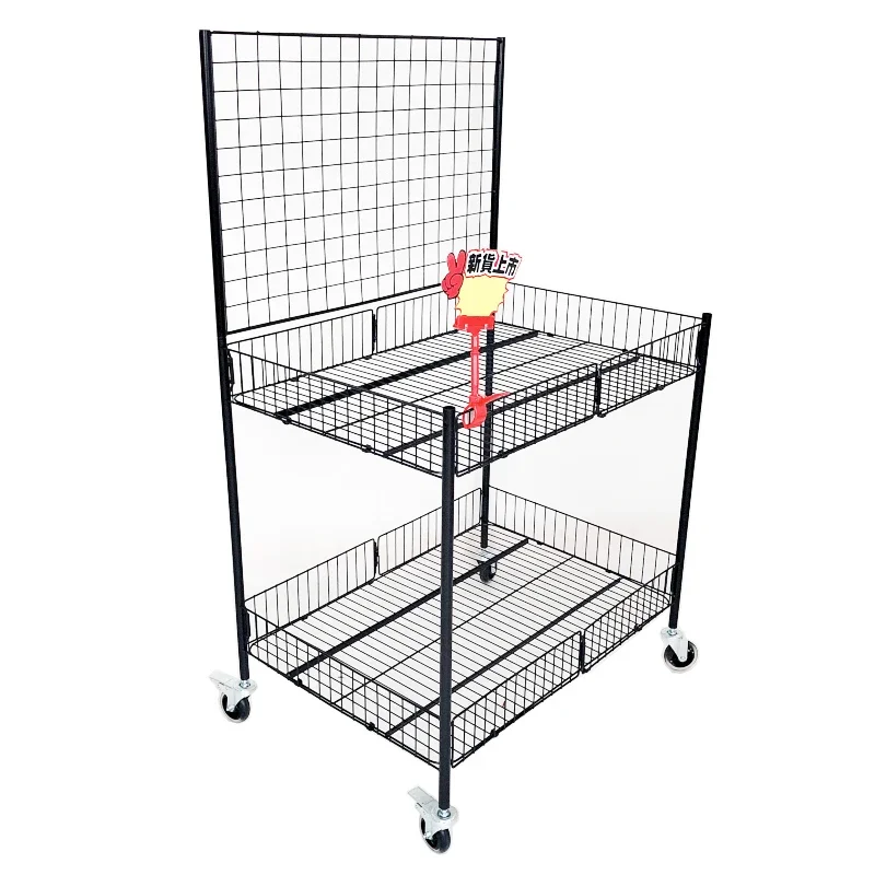 Promotional stall artifact mobile stall trolley folding shelf stall car promotional display rack back plate mobile rack