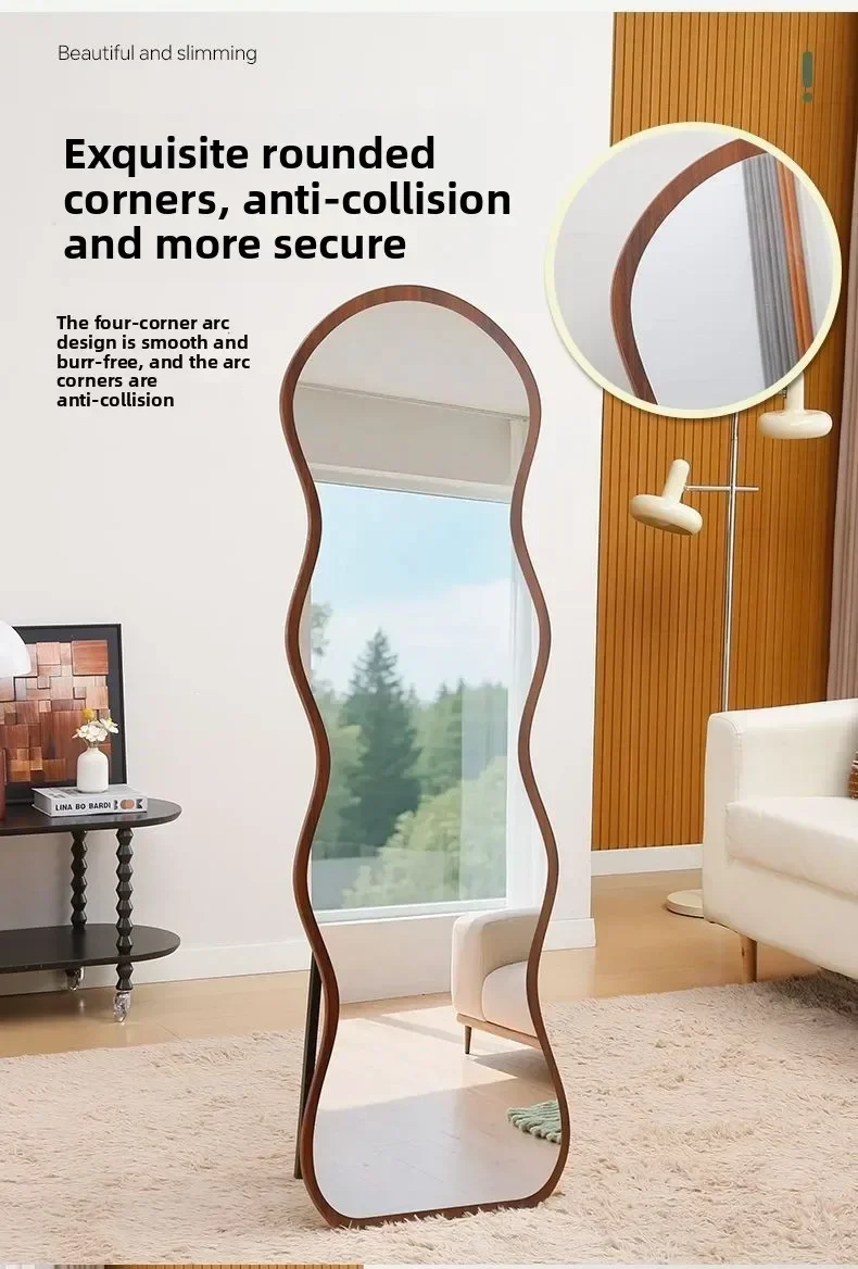 DSA full-body mirror, home floor standing mirror, wave dressing , clothing store trying on, trendy women's wall-hanging