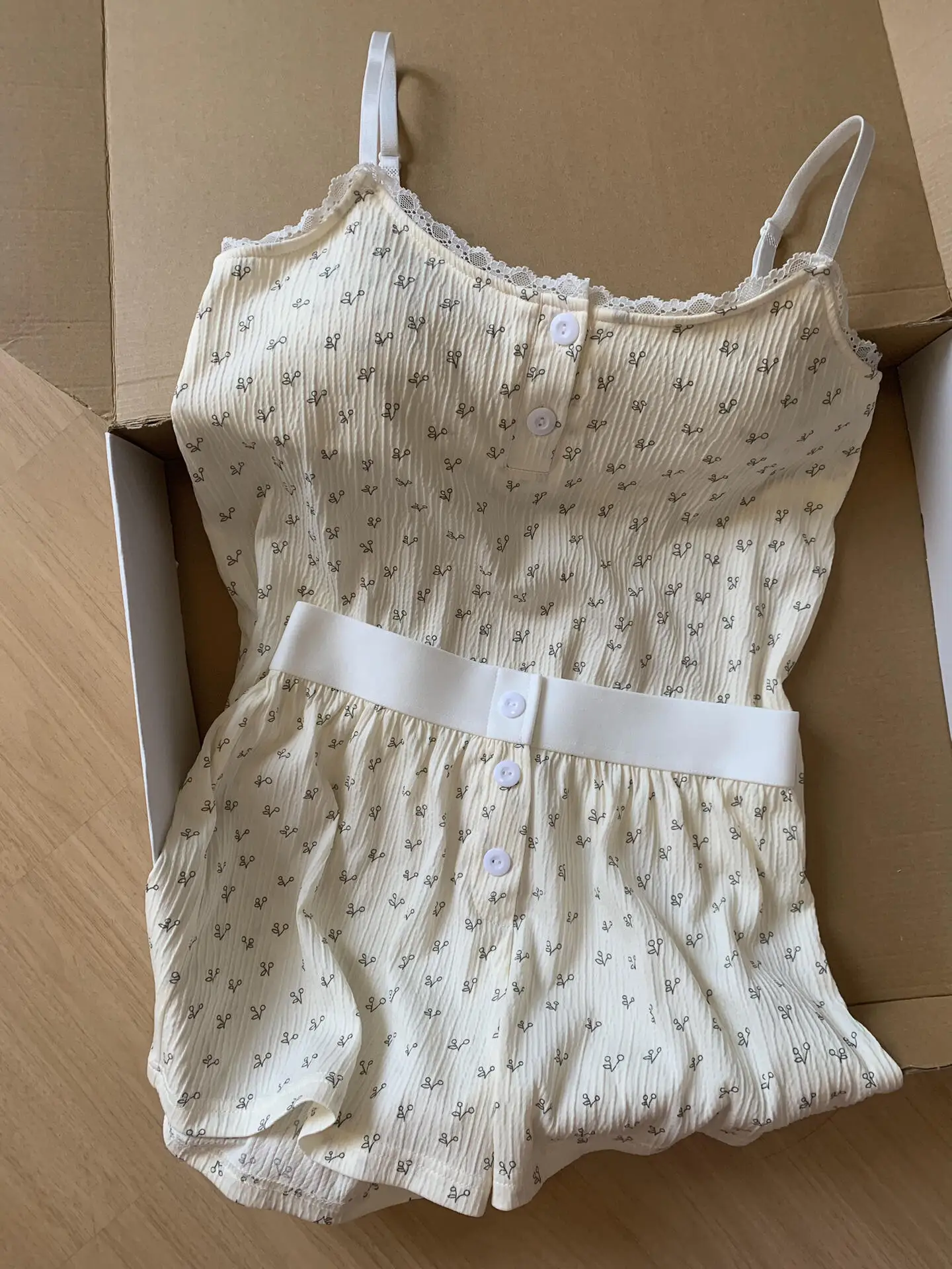

Korean Sle Floral Print Che Nightgown Women's Summer New Arrival with Chest Pad Simple Sweet ort Pants Two-Piece Set ...