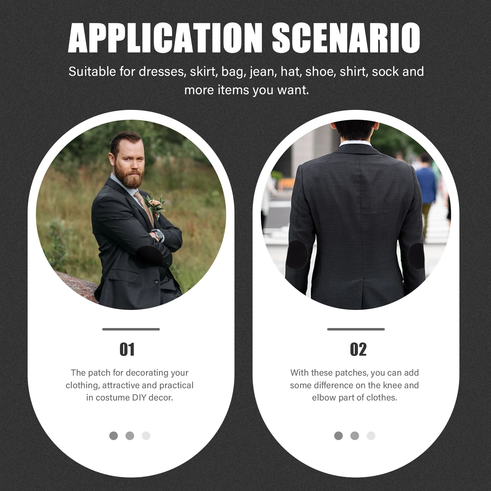 

1 Pair Oval Ironing Patches Clothes Repair Patches Elbow Sweater Decoration Jeans Knee Applique Clothing Sewing Craft