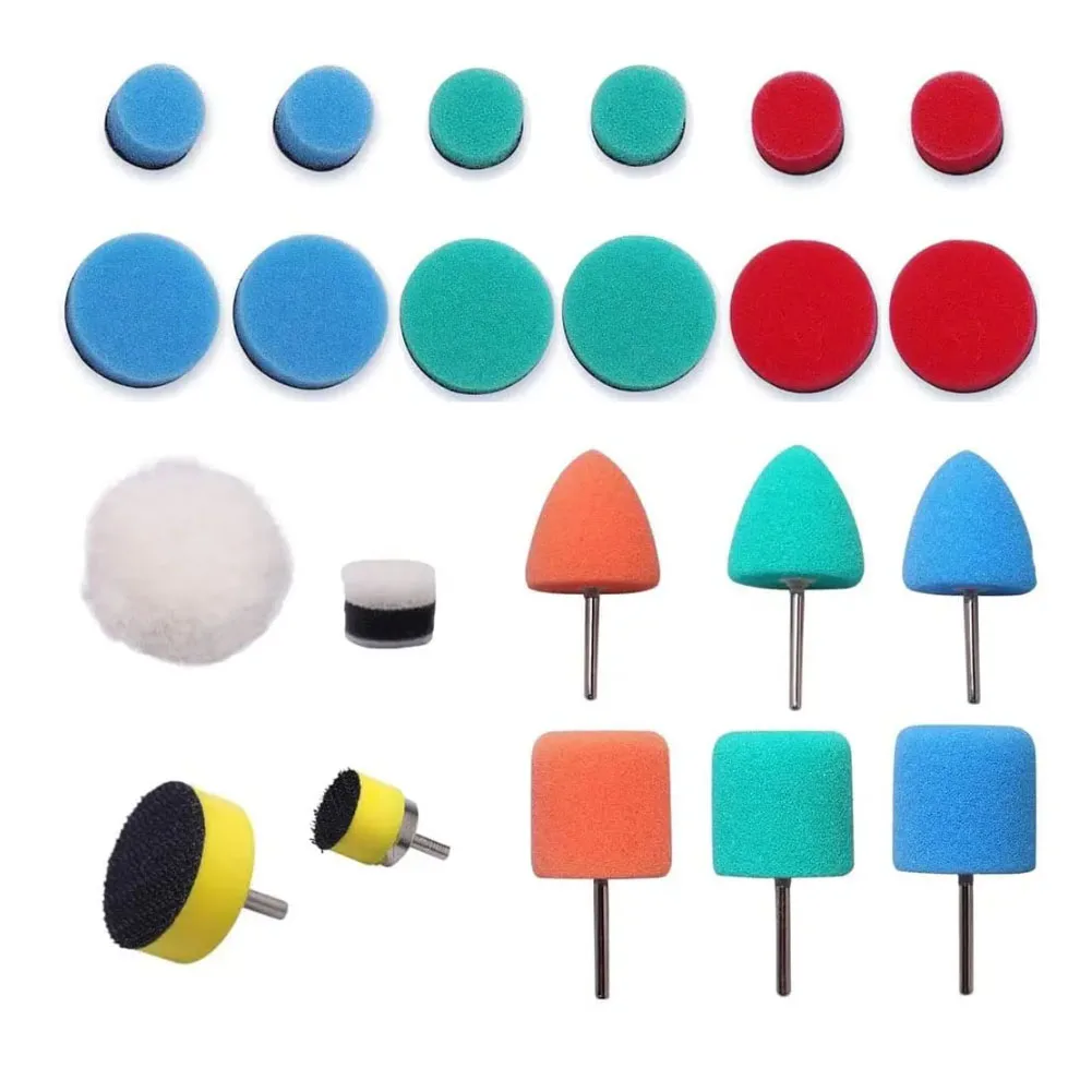 Wool Polishing Pads Buffing Polishing Pads Kit Flexible Washable Sponge Color-coded Roughness Levels Hard-to-reach Area Cleaner