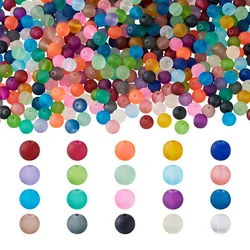 500Pcs Transparent Glass Beads Frosted Matte Round Loose Spacer Seed Beads for Jewelry Making DIY Beading Supplies 4 6 8 10mm