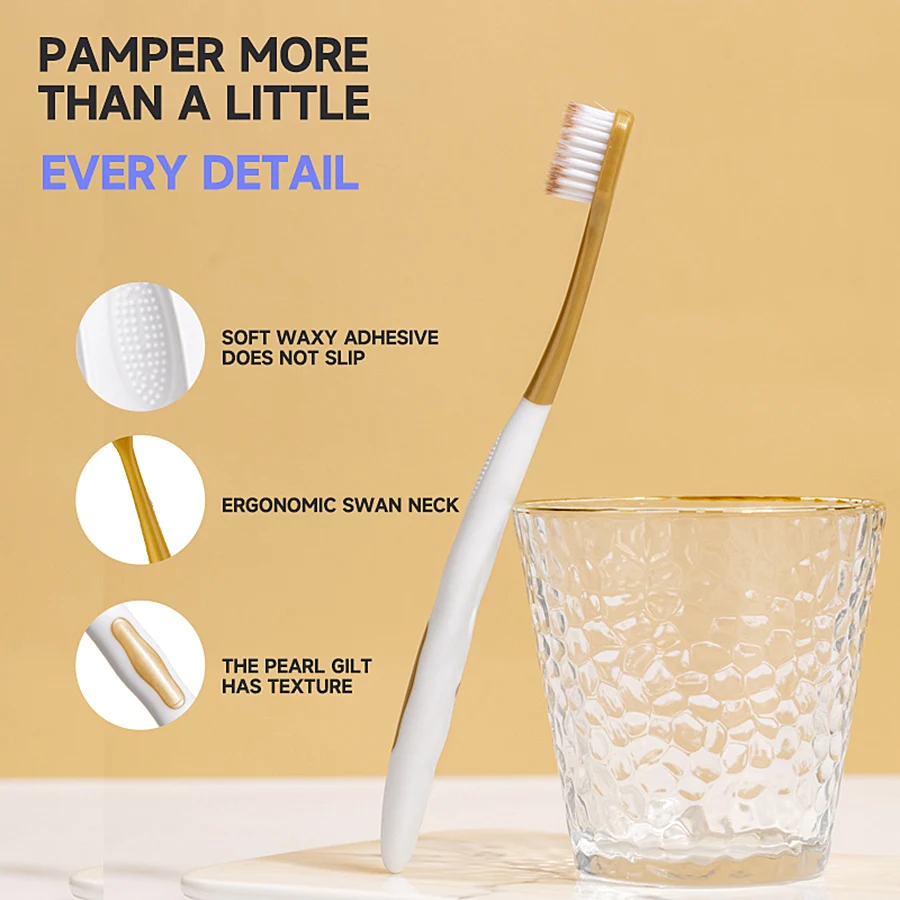 Cepillo de dientes de pelo suave de cabeza ancha manual de 6 uds para una limpieza bucal suave para adultos, parejas, hombres y mujeres, familias
