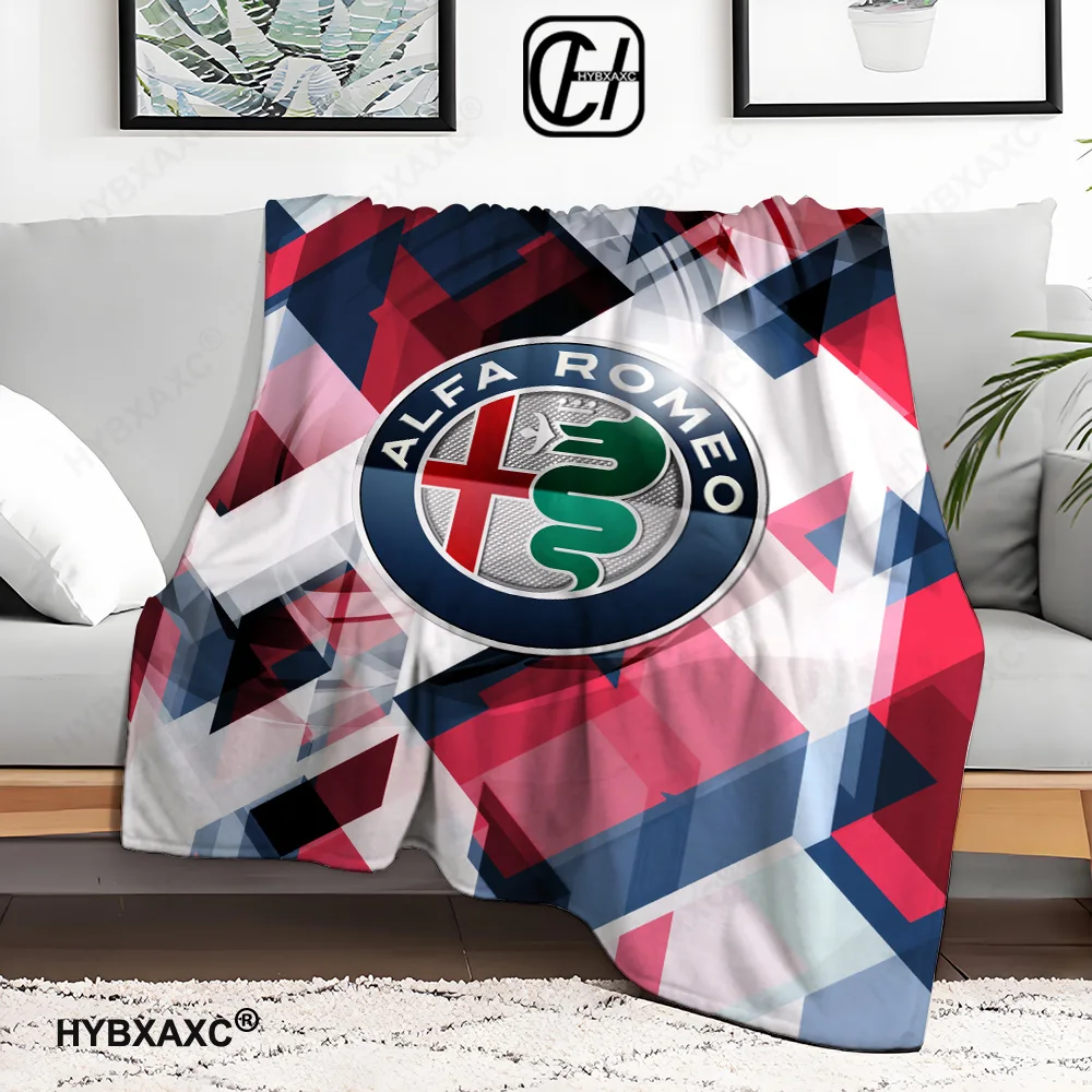 3D printing A-alfa Romeo Logo flannel Soft Blanket Comfortable Warm All Seasons for Sofa Bed Bedroom Office Travel